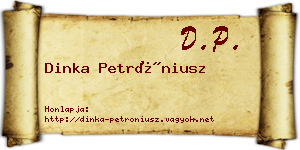 Dinka Petróniusz névjegykártya
